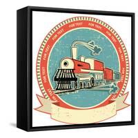 Locomotive Label.Vintage Style on Old Texture-GeraKTV-Framed Stretched Canvas