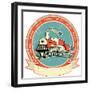 Locomotive Label.Vintage Style on Old Texture-GeraKTV-Framed Premium Giclee Print