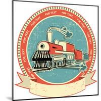 Locomotive Label.Vintage Style on Old Texture-GeraKTV-Mounted Art Print