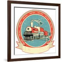 Locomotive Label.Vintage Style on Old Texture-GeraKTV-Framed Art Print