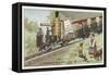 Locomotive of the Rigi Mountain Railway, Switzerland, 1871-European School-Framed Stretched Canvas