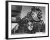 Locomotive of Train at Water Stop During President Franklin D. Roosevelt's Trip to Warm Springs-Margaret Bourke-White-Framed Photographic Print