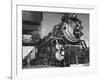 Locomotive of Train at Water Stop During President Franklin D. Roosevelt's Trip to Warm Springs-Margaret Bourke-White-Framed Photographic Print