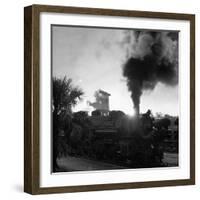 Locomotive Rolling Into Junction at Sunrise-Alfred Eisenstaedt-Framed Photographic Print