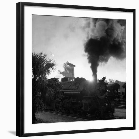 Locomotive Rolling Into Junction at Sunrise-Alfred Eisenstaedt-Framed Photographic Print