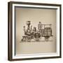 Locomotive. Vector Format-AVA Bitter-Framed Premium Giclee Print