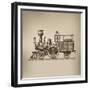 Locomotive. Vector Format-AVA Bitter-Framed Premium Giclee Print