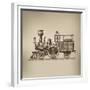 Locomotive. Vector Format-AVA Bitter-Framed Premium Giclee Print