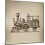 Locomotive. Vector Format-AVA Bitter-Mounted Premium Giclee Print