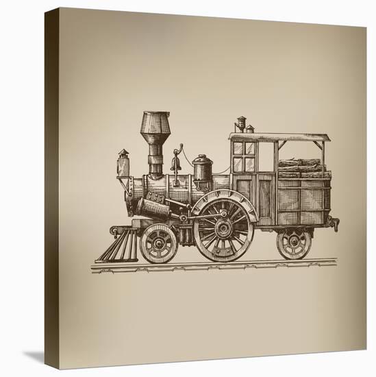 Locomotive. Vector Format-AVA Bitter-Stretched Canvas