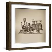 Locomotive. Vector Format-AVA Bitter-Framed Art Print