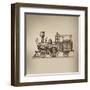 Locomotive. Vector Format-AVA Bitter-Framed Art Print