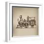 Locomotive. Vector Format-AVA Bitter-Framed Art Print