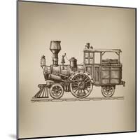 Locomotive. Vector Format-AVA Bitter-Mounted Art Print