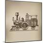 Locomotive. Vector Format-AVA Bitter-Mounted Art Print