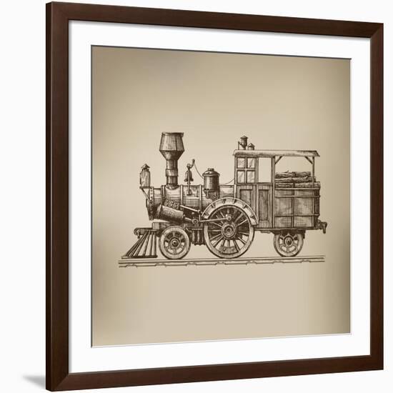 Locomotive. Vector Format-AVA Bitter-Framed Art Print