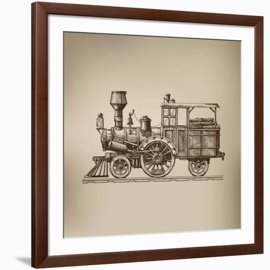 Locomotive. Vector Format-AVA Bitter-Framed Art Print