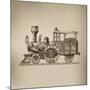 Locomotive. Vector Format-AVA Bitter-Mounted Art Print