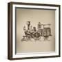 Locomotive. Vector Format-AVA Bitter-Framed Art Print