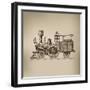 Locomotive. Vector Format-AVA Bitter-Framed Art Print