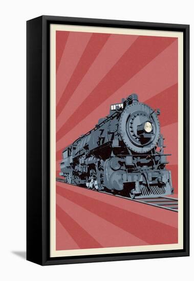 Locomotive-Lantern Press-Framed Stretched Canvas