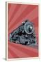 Locomotive-Lantern Press-Stretched Canvas