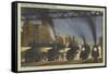 Locomotives, Chicago, Illinois-null-Framed Stretched Canvas