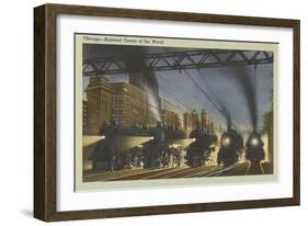 Locomotives, Chicago, Illinois-null-Framed Art Print