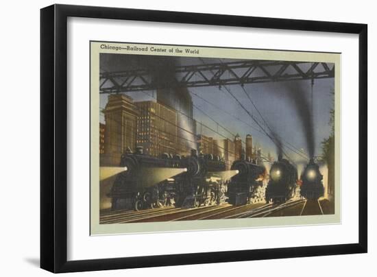 Locomotives, Chicago, Illinois-null-Framed Art Print