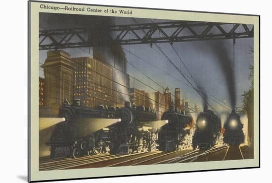 Locomotives, Chicago, Illinois-null-Mounted Art Print