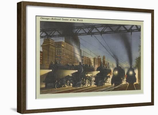 Locomotives, Chicago, Illinois-null-Framed Art Print