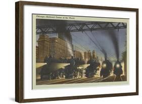 Locomotives, Chicago, Illinois-null-Framed Art Print