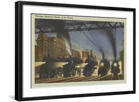 Locomotives, Chicago, Illinois-null-Framed Art Print