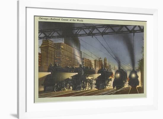 Locomotives, Chicago, Illinois-null-Framed Premium Giclee Print