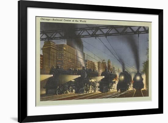 Locomotives, Chicago, Illinois-null-Framed Art Print