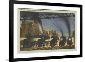 Locomotives, Chicago, Illinois-null-Framed Art Print