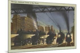 Locomotives, Chicago, Illinois-null-Mounted Art Print