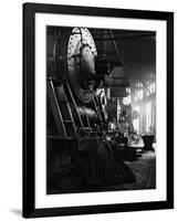 Locomotives in Roundhouse-Jack Delano-Framed Photographic Print