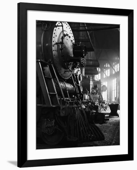 Locomotives in Roundhouse-Jack Delano-Framed Photographic Print