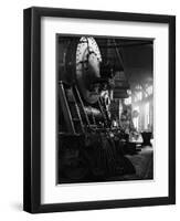 Locomotives in Roundhouse-Jack Delano-Framed Photographic Print