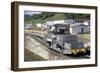 Locomotives Used to Pull Ships Through the Locks, Panama Canal, Panama, Central America-Mark Chivers-Framed Photographic Print