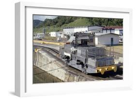 Locomotives Used to Pull Ships Through the Locks, Panama Canal, Panama, Central America-Mark Chivers-Framed Photographic Print