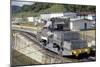 Locomotives Used to Pull Ships Through the Locks, Panama Canal, Panama, Central America-Mark Chivers-Mounted Photographic Print