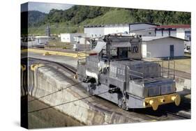 Locomotives Used to Pull Ships Through the Locks, Panama Canal, Panama, Central America-Mark Chivers-Stretched Canvas