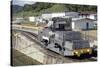 Locomotives Used to Pull Ships Through the Locks, Panama Canal, Panama, Central America-Mark Chivers-Stretched Canvas