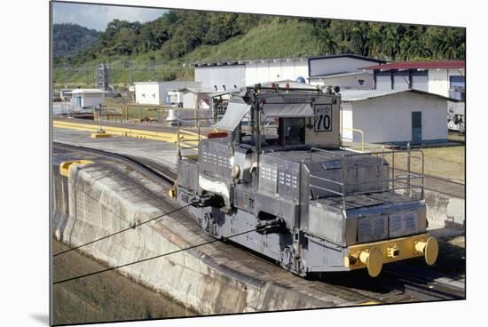 Locomotives Used to Pull Ships Through the Locks, Panama Canal, Panama, Central America-Mark Chivers-Mounted Photographic Print