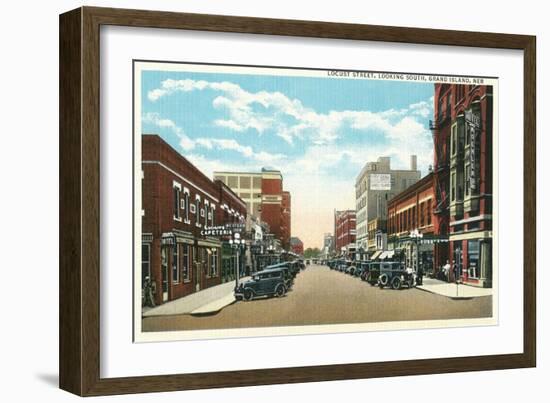 Locust Street, Grand Island, Nebraska-null-Framed Art Print