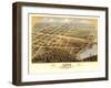 Loda, Illinois - Panoramic Map-Lantern Press-Framed Art Print
