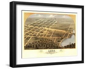 Loda, Illinois - Panoramic Map-Lantern Press-Framed Art Print