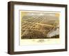 Loda, Illinois - Panoramic Map-Lantern Press-Framed Art Print